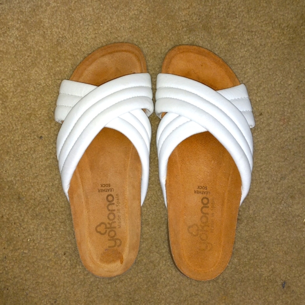 New European White Cork Sandal